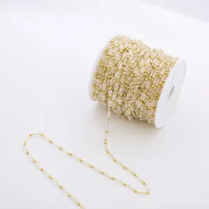 New Design Necklace Chain Clavicle Jewelry Making DIY Cuboid Crystal Stick And Balls Link Chain