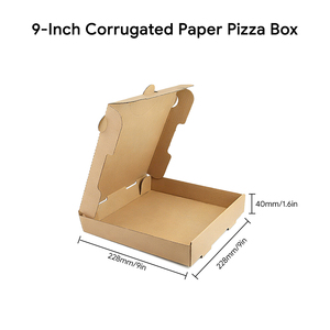 Caja de Pizza Cuadrada Portátil de 9 Pulgadas, Ecológica, Biodegradable, de Papel Kraft Corrugado, con Tapa Abatible, Resistente a la Grasa, Apta para Alimentos - Product Image 2