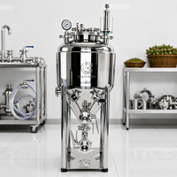 Fermenteur conique de 50 L en acier inoxydable SUS304, cuve de fermentation de bière avec refroidisseur et élément chauffant pour les brasseurs à domicile