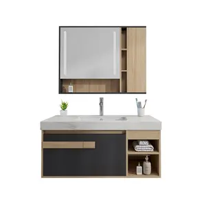 Pinslon — miroir Double évier économique, armoire de salle de bains, vanité de salle de bains, Style moderne