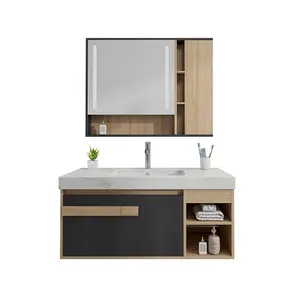 Pinslon estilo moderno económico doble lavabo espejo del gabinete del cuarto de baño vanidad de baño