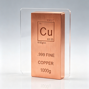 Barra de Cobre Puro 99.99% con Acabado Cepillado de 1 kg para Apilamiento de Activos Físicos - Product Image 1