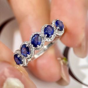 Bague Xinfly en or massif 18 carats avec saphir naturel bleu antique de 0,14 ct et diamant de 1,2 ct, vente en gros - Product Image 2