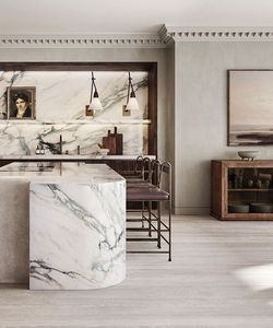 Remodelación de Cocina Modular Moderna y Artística con Diseño de Isla, Encimera de Mármol, Grifo, Cajón, Canasta y Construcción de Madera Contrachapada - Product Image 2