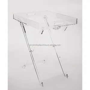 الاكريليك مخصص كامل طاولة شفافة خدمة صينية مصنع جودة عالية الجملة الجدول مع صينية - Product Image 2