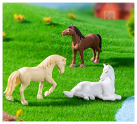 Figurine en PVC personnalisée artificielle pour enfants, jouets en plastique, Figurines de chevaux blancs, Sculptures réalistes, modèles d'animaux, série porte-clés