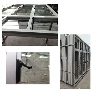 Aluminium jalousie with adjustable clear glass blades louver windows with cyclone ss mesh