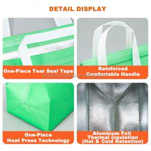 Bolsa Térmica Portátil Negra para Entrega de Comida y Café, Personalizada, Desechable, Autoadhesiva, de Tela No Tejida - Product Image 4