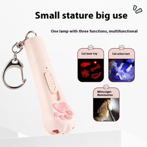 USB-oplaadbare multifunctionele eenvoudige klassieke kattenknuffelstok paars wit laserprojectie <span class=keywords><strong>plastic</strong></span> sleutelhanger buiten - Product Image 3