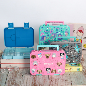 Fiambrera <span class=keywords><strong>personalizada</strong></span> sin BPA para niños con compartimentos extraíbles <span class=keywords><strong>Caja</strong></span> Bento de plástico para niños con tapa de plástico para bebé - Product Image 1