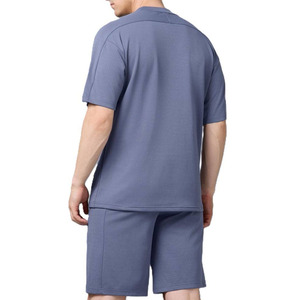 Ensemble T-shirt et short pour homme, best-seller, été, décontracté, respirant, 100% coton, entièrement personnalisable, manches courtes, col rond, ensemble deux pièces - Product Image 5