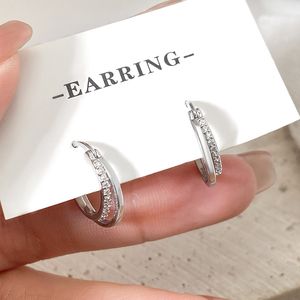 Wholesale 18K Gold Plated CZ Paved Huggie Hoop <b>Earrings</b> Tiny Round Cubic Zirconia Small Hoop <b>Earrings</b> for Women Gift - Product Image 3