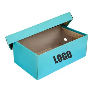 Caja de papel corrugado con estampado de logotipo personalizado, caja de zapatos de lujo, embalaje