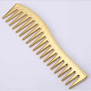 Gold Color Comb Hair Cutting Barber Stylish Hairdressing Plating Comb For Men Women