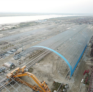 Cobertizo de estructura de acero ligero Diseño de techo curvo Cobertizo de acero estructural para Central eléctrica de carbón - Product Image 4