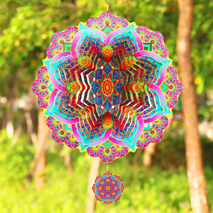 Molino de Viento Metálico 3D de Acero Inoxidable Personalizado al por Mayor, Reutilizable, con Sublimación, Diseño Mandala - Product Image 6