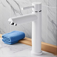 Robinet de lavabo en acier inoxydable noir mat, anti-rayures, facile à nettoyer, silencieux, à poignée unique, eau chaude et froide, pour salle de bain