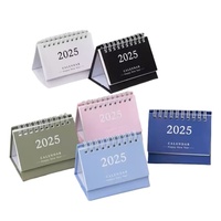 Calendrier de bureau de style nouveau 2025 avec horloge, impression créative colorée, marque TianLian, modèle TL-02