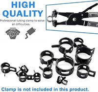 132 colliers de serrage à ressort pour tuyaux de 6 à 25 mm avec pince à collier de serrage, petits colliers de serrage noirs pour tuyaux de carburant automobile, colliers de serrage pour tuyaux d'aspiration en silicone