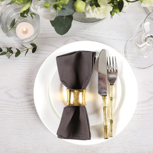 Serviettes en lin violet personnalisées, accessoires de salle à manger en coton uni classique pour les mariages et les fêtes - Product Image 6