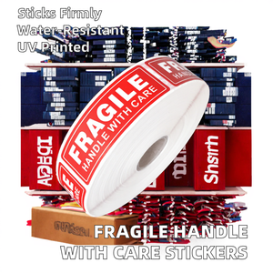 Forte manico adesivo con cura <span class=keywords><strong>Fragile</strong></span> spedizione avvertenza etichette materiale PP adesivi per scatole - Product Image 2
