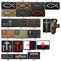 Christian Cross Ichthys bordado gancho y bucle moral parche Christian Cross Patch