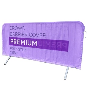 Barricata personalizzata CCB copre il controllo della folla in poliestere e PVC rivestiti tessuti per esterni striscioni - Product Image 2