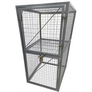 <span class=keywords><strong>Cage</strong></span> de rangement en fil métallique avec cadenas <span class=keywords><strong>Cage</strong></span> en métal enduit de poudre Entrepôt à 2 niveaux Casiers de rangement en treillis pour le vin - Product Image 3