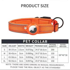 Collares Acolchados <span class=keywords><strong>de</strong></span> Neopreno Cómodos para Mascotas, Collar <span class=keywords><strong>de</strong></span> Nailon Ajustable y Suave para Perros, Collar Reflectante para Perros con Soporte para <span class=keywords><strong>Airtag</strong></span> - Product Image 3