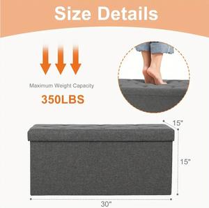 Otomana de cuero plegable extensible moderna con almacenamiento para la entrada del dormitorio y la escalera para uso doméstico - Product Image 3