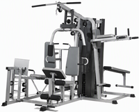 Équipement de musculation multifonctionnel, station multi-usage 3 postes, machine de musculation multi-stations avec pile de poids de 100 kg