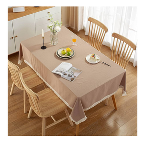 Mantel de lino impermeable de algodón Rectangular moderno usado para comedor lavable a máquina DE LA India - Product Image 4