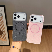 Coque de téléphone magnétique anti-chute et antichoc style Ins, mate et scintillante, pour iPhone, plusieurs couleurs tendance en stock