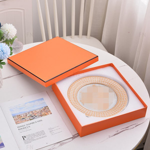 Service de vaisselle jetable en porcelaine fine avec incrustations dorées, style campagnard, pour steak et pâtes, 8 et 10 pouces, 2 pièces, boîte cadeau avec logo personnalisé - Product Image 5