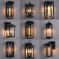 Lampes murales extérieures à LED de style classique, longues et étanches, à intensité variable, pour jardin et cour, construction en alliage d'aluminium