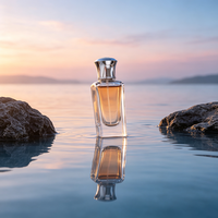 Botol Parfum Kaca Premium Artisan 50ml Persegi Transparan Matte Frost Decal Berkualitas Tinggi, Bagian Atas Lebar Bagian Bawah Sempit, Tebal Minimalis