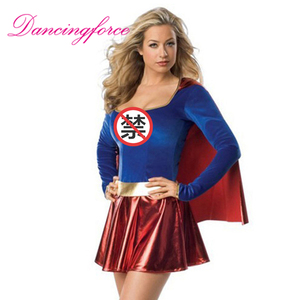 Disfraz de <span class=keywords><strong>Supergirl</strong></span> Tallas S-XXL, Vestido Corto con Capa de Manga Larga, Traje para Actuaciones en Escenario, Disfraz de Halloween para Juego de Roles - Product Image 5