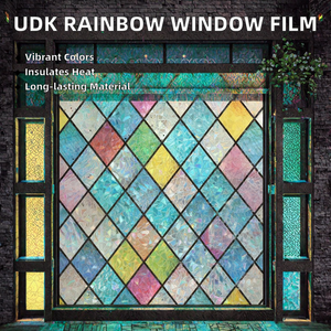 Film décoratif pour fenêtre en PVC moderne UDK, épais, coloré, arc-en-ciel, teinté, bloquant les UV, anti-chaleur, adhésif statique, protection de la vie privée - Product Image 2