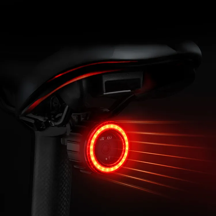 Lampu Led pintar sepeda, lampu rem jalan Mtb lampu sinyal merah bersepeda lampu belakang untuk sepeda