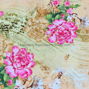 ผ้าไหมลาตินเนื้อนุ่ม ลายดอกไม้หรูหรา สำหรับชุดสตรีผู้ใหญ่ - Product Image 1