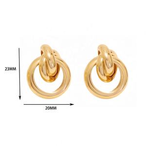 Pendientes de Espiral Trenzada de Tres Bucles, Geométricos, Tridimensionales, Circulares, Retro, para Mujer - Product Image 5