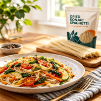 Pâtes spaghetti de konjac séchées sans gluten, instantanées, faibles en glucides, substitut de repas, cuisson en 10 minutes, emballage sous vide, en vrac