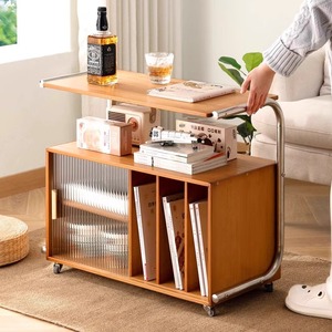 <span class=keywords><strong>Table</strong></span> d'appoint extensible moderne et simple, chariot durable, <span class=keywords><strong>table</strong></span> à café et à thé au design classique pour le salon, utilisation au chevet - Product Image 2