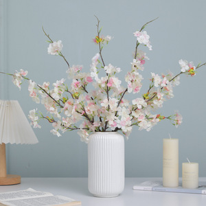 Branches de fleurs de cerisier artificielles Ruilisi, longues, à fourches, en plastique et soie, pour la décoration de mariage et de la maison - Product Image 1