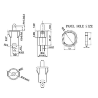 Interrupteur à bouton-poussoir rond momentané normalement fermé SJ1-1 pour éclairage de porte de réfrigérateur, interrupteur de lampe de porte, pièces détachées Haier