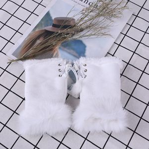 Guantes de Mujer de Alta Calidad, Medios Dedos, Lindos Guantes de Piel Sintética con Peluche, Mitones sin Dedos con Pelo Sintético de Conejo para Mujer - Product Image 2