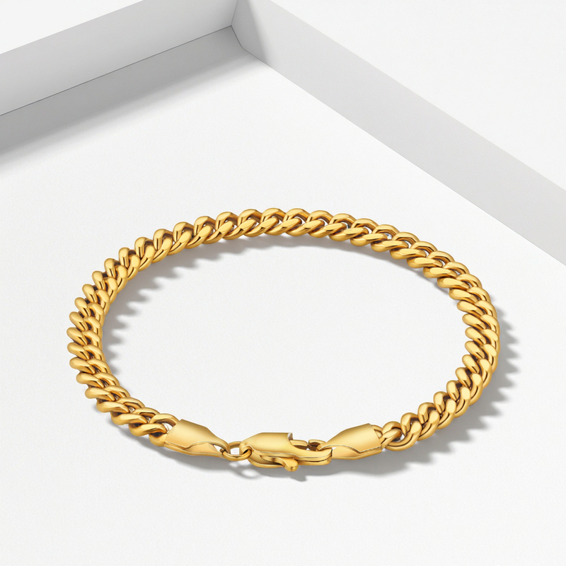 18K Real Gold Plated Cuban 3mm