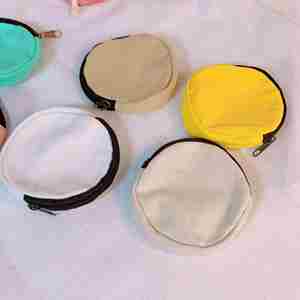 <b>Canvas</b> Hand Painted Blank <b>Round</b> Coin Purse - Product Image 3