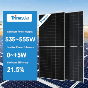 แผงเซลล์แสงอาทิตย์โมโนคริสตัลไลน์ Trina 400W 450W 550W 600W แบบกระจกสองชั้นกันน้ำสำหรับใช้ในบ้าน - Product Image 1