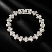Bracelet à maillons triangulaires en alliage, style hip-hop, entièrement serti de strass, bijoux tendance pour hommes